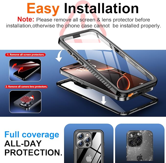 SPIDERCASE for iPhone 16 Pro Max Case Waterproof, Built-in Screen & Camera - Image 6