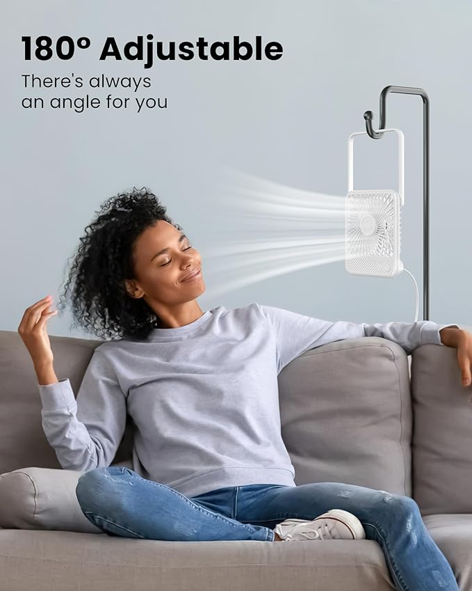 Koonie USB Desk Fan, Strong Wind Ultra Quiet Small Personal Fan - Image 3