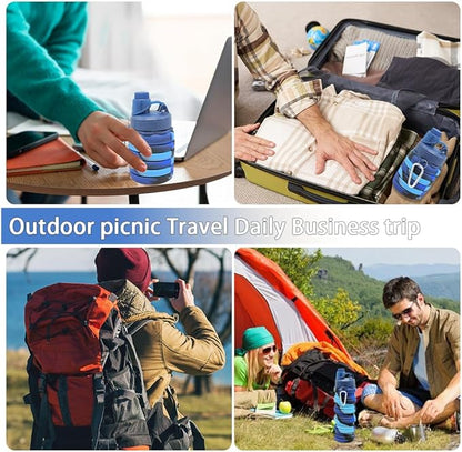 Silicone Collapsible Water Bottles, 16oz（500ml） Portable Foldable Expandable - Image 6