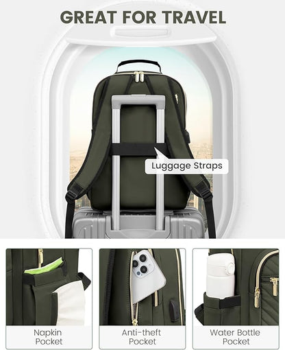 LOVEVOOK Laptop Backpack Purse for Women, Work Business Travel Computer Bags - Image 4