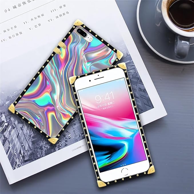 Compatible with iPhone 8 Plus 7 Plus Case, Holographic Abstract Iridescent - Image 6