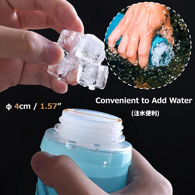 Azarxis TPU Soft Flask Collapsible Water Bottle Running Folding Gel Water - Image 4