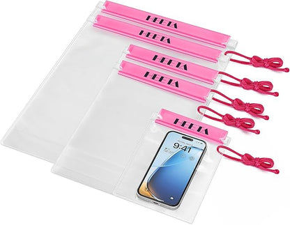 HEETA 5-Pack Clear Waterproof Dry Bag Pouch, Water Tight Cases Dry Bags by HEETA
