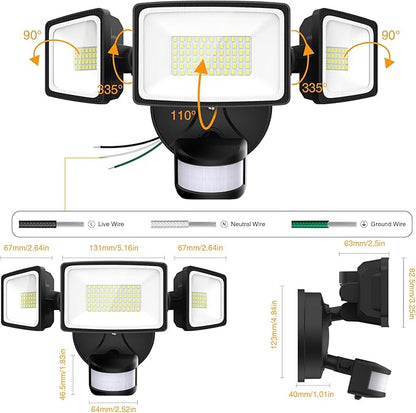 Onforu 75W LED Flood Light Motion Sensor Outdoor, 7000lm Dusk to Dawn Flood - Image 9