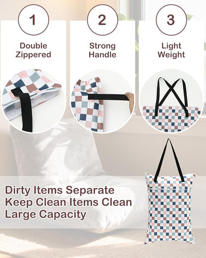 ALVABABY 2 Pack Large Wet Dry Bag Waterproof Hanging Cloth Diaper - Image 4