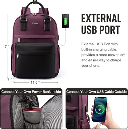 LOVEVOOK Laptop Backpack for Women 15.6 Inch Laptop Bag - Image 5