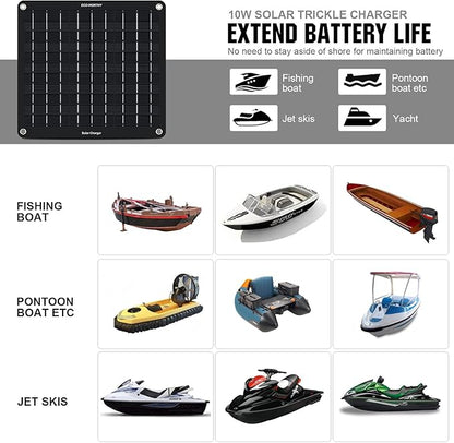 ECO-WORTHY 10W Solar Car Battery Charger Maintainer 12V Waterproof Portable - Image 3