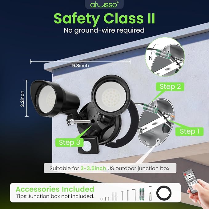 ALUSSO LED Security Lights Motion Sensor, 25W 2000LM Flood Lights Outdoor - Image 8