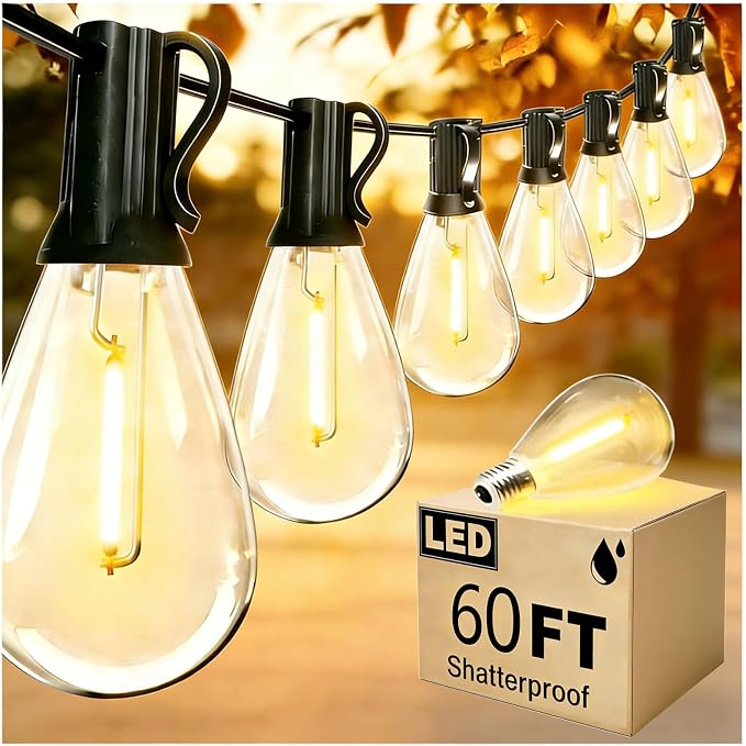 REEMEER 60FT Outdoor String Lights S11 LED Patio by ReemeerLEDStripLights
