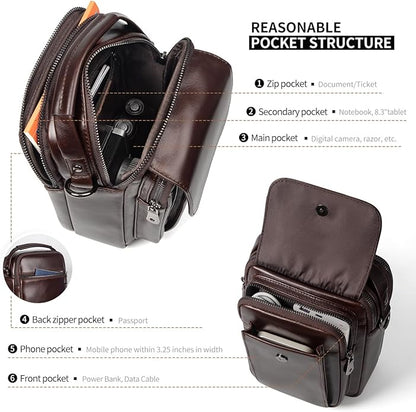 Augus Leather Small Messenger Bag - Image 7