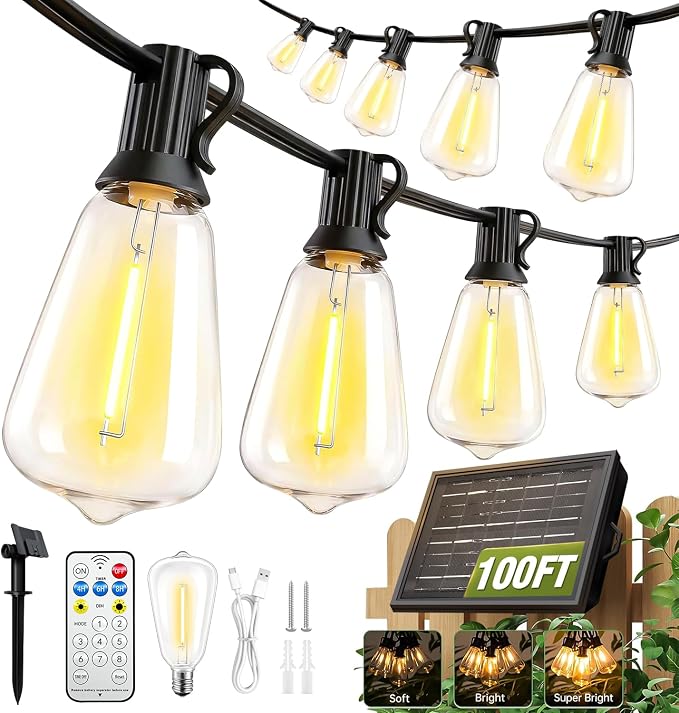 100FT Solar String Lights Outdoor Waterproof by SkoiucLights