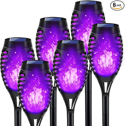 Purple Solar Halloween Lights for Halloween Decorations Outdoor, Solar Torch by LNRYY
