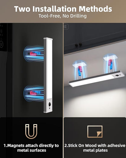 EZVALO 5-Pack Under Cabinet Lighting, 2400mAh Motion Sensor Light, LED Closet - Image 7