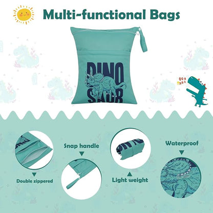 ALVABABY 3pcs Cloth Diaper Wet Dry Bags Waterproof Reusable - Image 3
