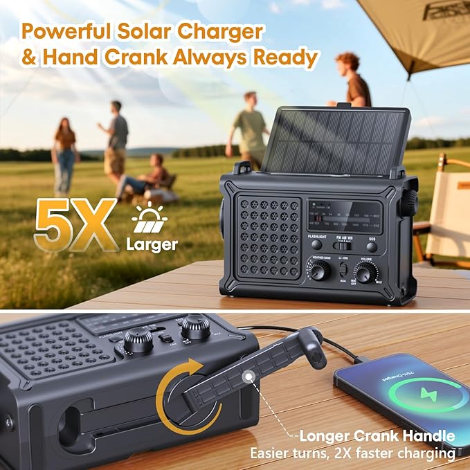 Raynic NOAA Weather Radio 12000mAh, Emergency Weather Radio - Image 3