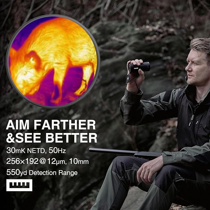 EM10-256 Thermal Monocular, 10mm Focal Lens, 256×192 12μm Night Vision Infrared - Image 4