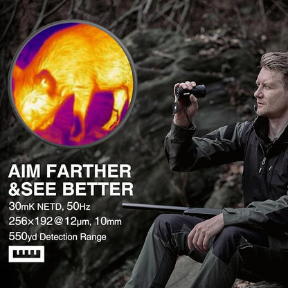 EM10-256 Thermal Monocular, 10mm Focal Lens, 256×192 12μm Night Vision Infrared - Image 4
