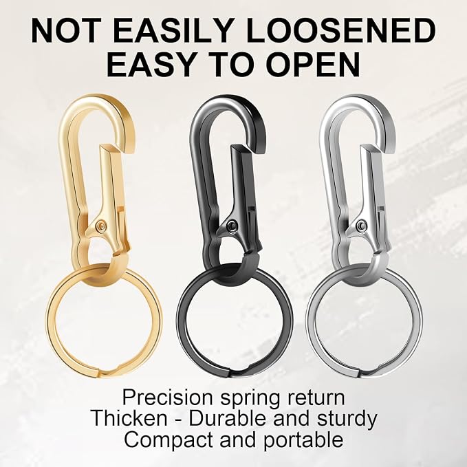 2pcs Metal Keychain Rings, Sturdy Key Chain Ring Carabiner Clip, Key Holder - Image 5