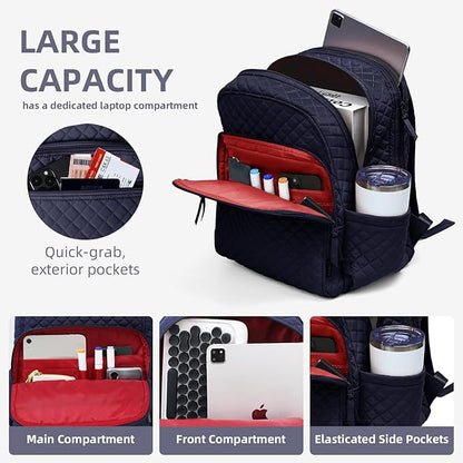 Backpack for Women, College Backpack, Quilted Casual Daypack, Waterproof - Image 5