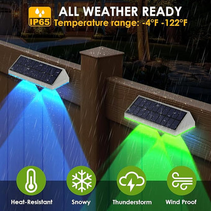 LIANGLOME 2 Pack Solar Fence Lights Outdoor, 2PK Solar Outdoor Light Warm White - Image 4