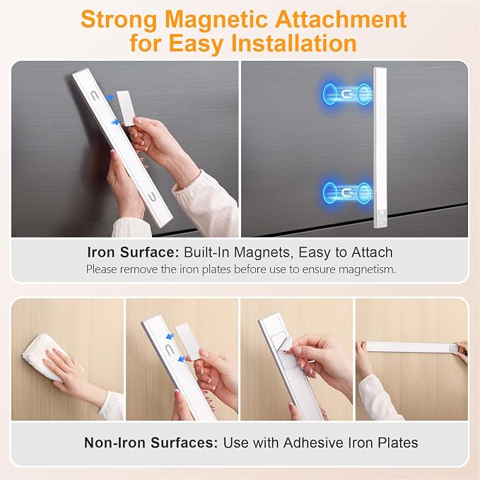 Gritin 14.7inch Under Cabinet Lighting Rechargeable 2 Pack- 3 Color Temps&5 - Image 9
