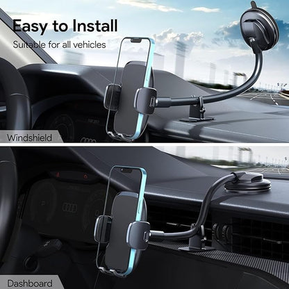 GUWEZ Phone Mount for Car Holder 6.2IN Windshield Dashboard Mounting Kits Cell - Image 2