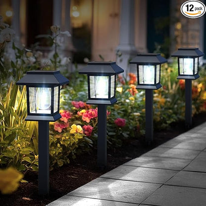 Greluna Solar Lights Outdoor, 12 Pack 6000K Waterproof Auto On/Off Solar by Greluna