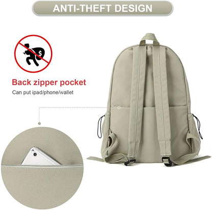 Purple School Backpack for Girls Water Resistant High School Book Bag Simple - Image 4