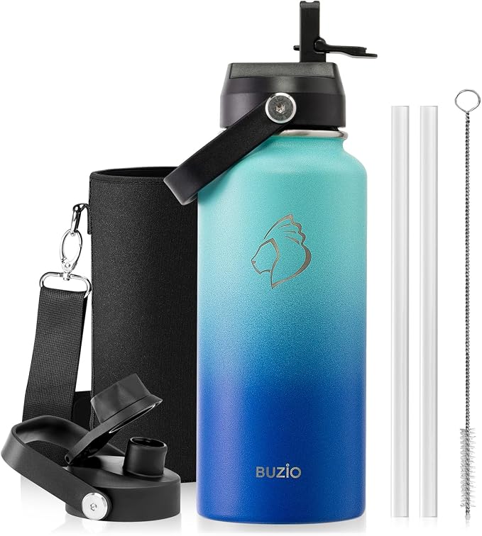 BUZIO Stainless Steel Water Bottle, 32 oz Vacuum Insulated Water Bottle by BUZIO