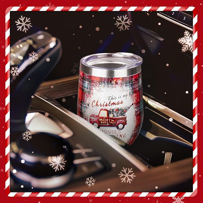 Christmas Wine Tumbler 12 oz Christmas Stainless Steel Wine Glass - Image 6