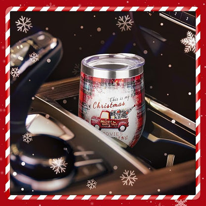 Christmas Wine Tumbler 12 oz Christmas Stainless Steel Wine Glass - Image 6