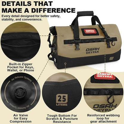 OSAH DRYPAK Waterproof Duffel Bag 25L/40L/60L – Heavy-Duty Motorcycle Tail Bag - Image 3