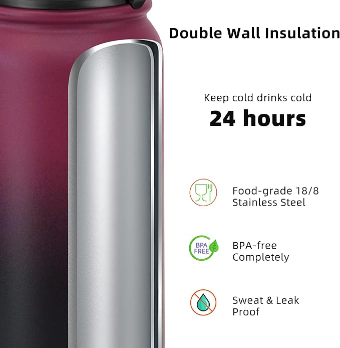 Fanhaw 20 oz Insulated Stainless Steel Water Bottle - Image 4