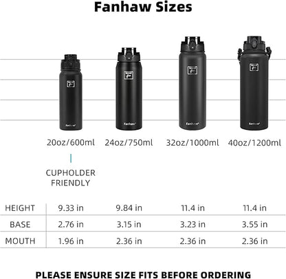 Fanhaw 24 oz Insulated Stainless Steel Water Bottle - Image 6