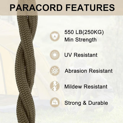 550 Paracord Rope 26ft, 4mm Thin Paracord Nylon Cord 7-Strand Core - Image 6