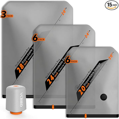 Vacbird Rechargeable Wireless Pump Travel Storage Bags Set by Vacbird