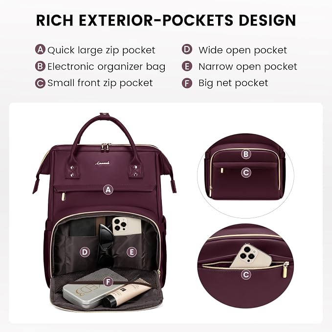 LOVEVOOK Leather Laptop Backpack - Image 4