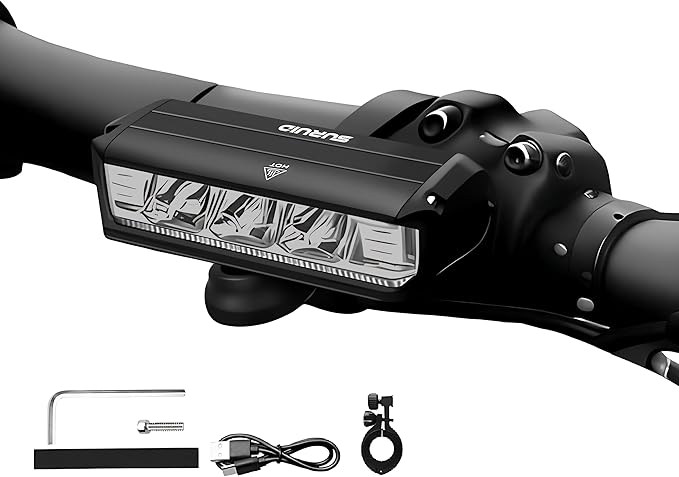 Suruid Super Bright LED Bike Light, USB Rechargeable Bicycle Headlight by SURUID
