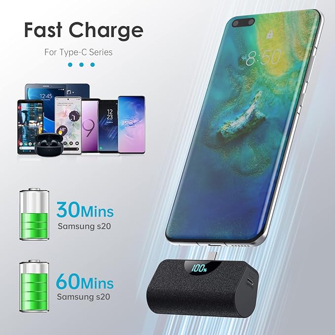 Mini Portable Charger 5000mAh Power Bank, 15w PD USB C Cell Phone Portable Power - Image 7