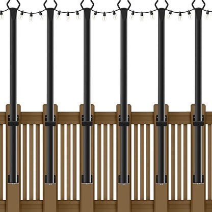 NUERPO 6 Pack String Light Poles, 5Ft Metal Poles by NUERPO