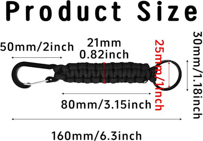 3PCS Paracord Keychain with Carabiner Clip, Braided Rope Key Chain Lanyard - Image 2