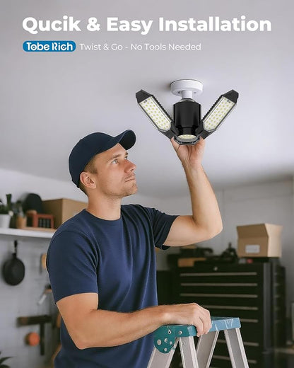 toberich LED Garage Light Bulbs 4 Pack, 8000LM Shop Lights - Image 5