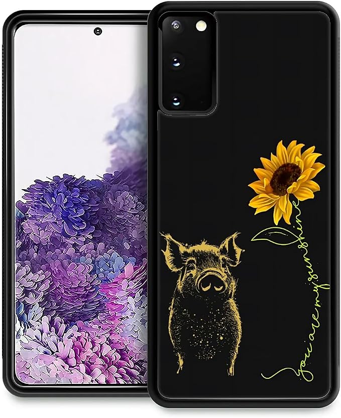 for Samsung Galaxy S20 Case, Pig Sunflower Yellow Sunshine Pattern Graphic by FKBRCL4U