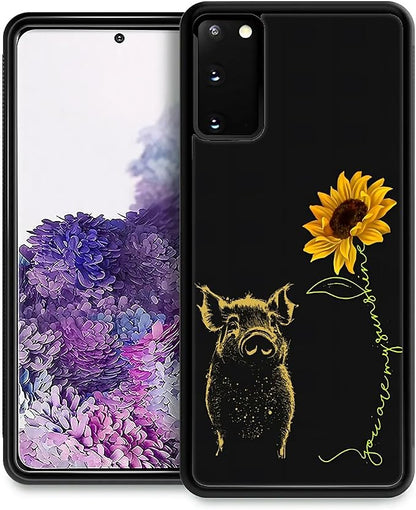 for Samsung Galaxy S20 Case, Pig Sunflower Yellow Sunshine Pattern Graphic by FKBRCL4U