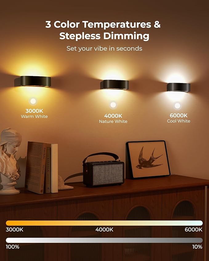 Motion Sensor Wall Light, 5000mAh Rechargeable Battery Operated Motion Sensor - Image 7