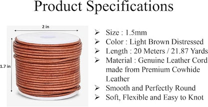 GENIQUE Real/Genuine Round Leather String Cord - Image 3