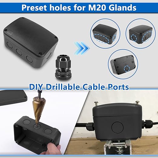 Outdoor Junction Box, Nineleaf IP66 Waterproof Electrical Project Boxes PVC/ABS - Image 6