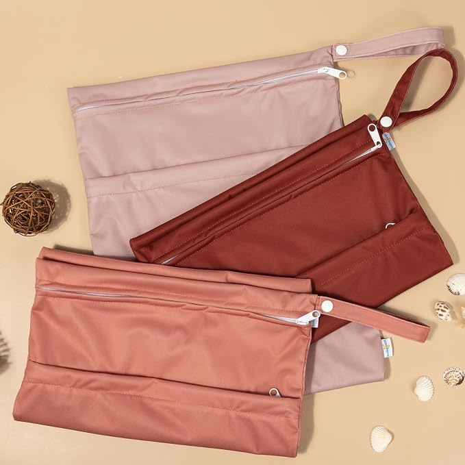 babygoal Wet Dry Bags 3 Pack for Baby Cloth Diapers, Washable Travel Bags - Image 5
