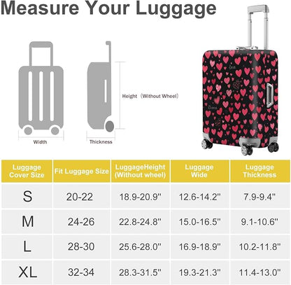 ANNA QUEEN Heart Pattern Luggage Cover, Love Theme Suitcase Protector, - Image 4