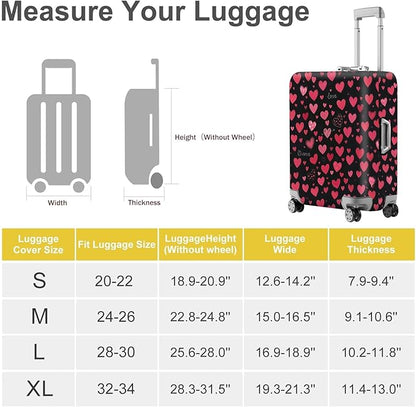ANNA QUEEN Heart Pattern Luggage Cover, Love Theme Suitcase Protector, - Image 4